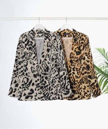 Blazer Seda Animal Print