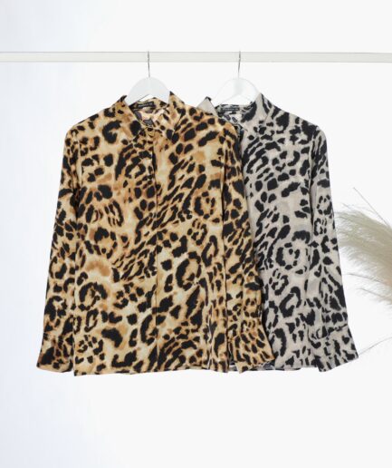 Camisa Seda Animal Print