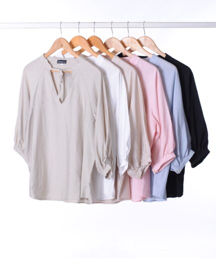 Blusa Cuello Mao Manga 3/4