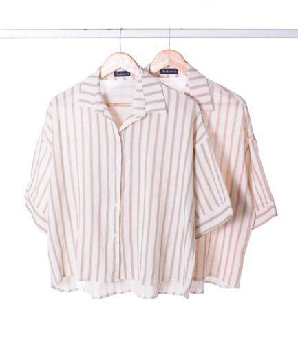 Camisa Lino Tejido Rayado
